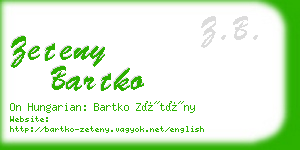zeteny bartko business card